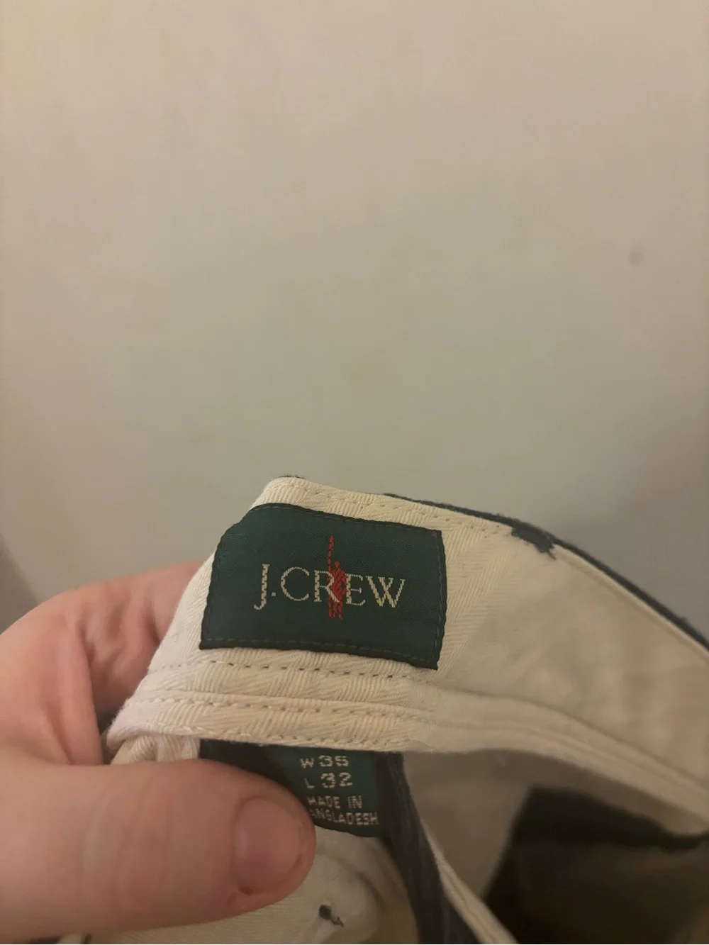 J Crew Classic Fit Linen Trouser Pants 35x32 Navy Gray Stripe Striped